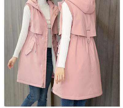 Novi model ženske vestice s vezicama u struku i kapuljačom