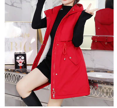 Novi model ženske vestice s vezicama u struku i kapuljačom