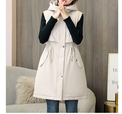 Novi model ženske vestice s vezicama u struku i kapuljačom