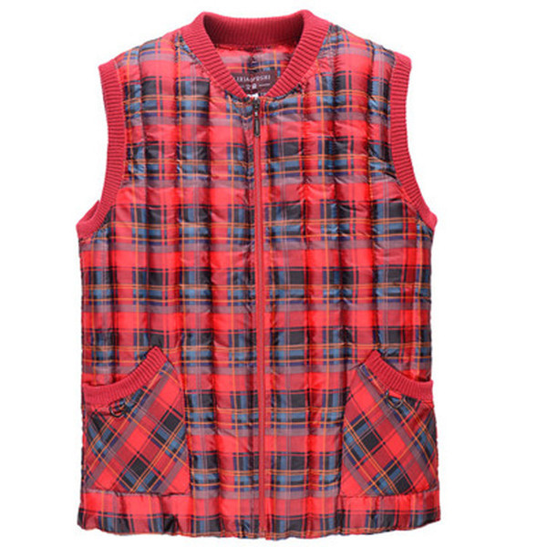 Γυναικείο γιλέκο καρό με τσέπες σε μέγεθος από 2XL έως 5XL