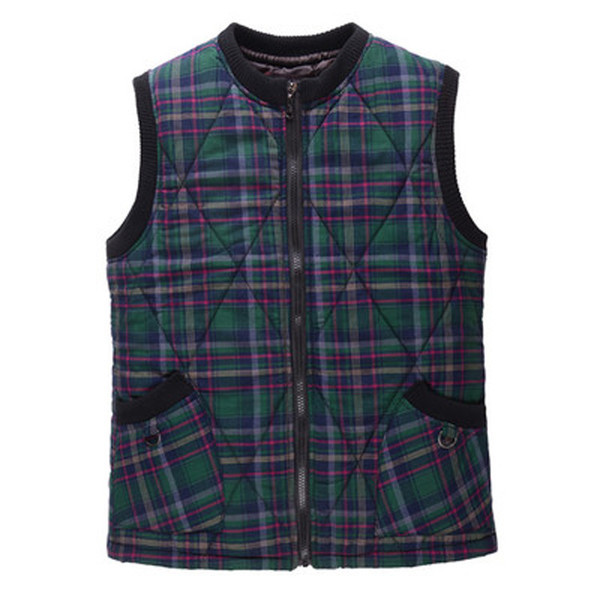 Γυναικείο γιλέκο καρό με τσέπες σε μέγεθος από 2XL έως 5XL