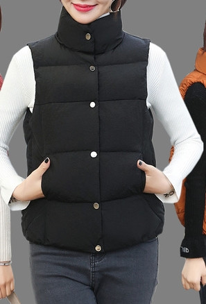 Ženski svakodnevni zimski prsluk s kapuljačom