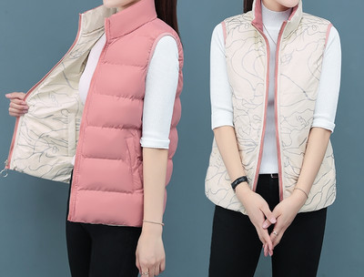 Moteriška žieminė liemenė su užtrauktuku ir kišenėmis - paprasto modelio