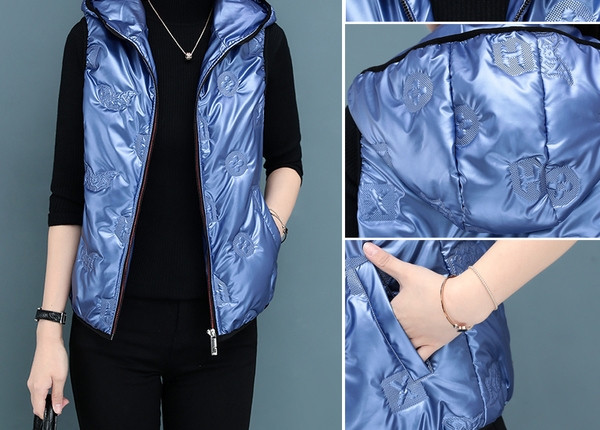 Moteriška laisvalaikio liemenė su gobtuvu ir užtrauktuku