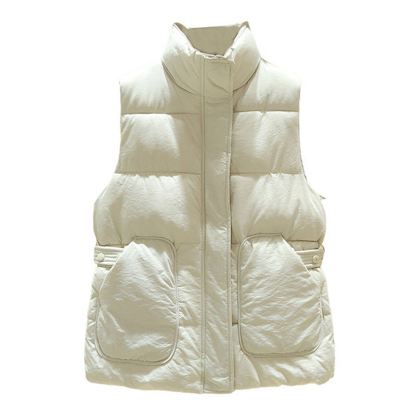 Moteriška moderni žieminė liemenė su didelėmis kišenėmis