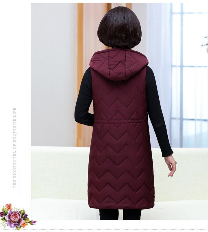 Ilga moteriška liemenė su kišene ir gobtuvu - dydis iki 5XL