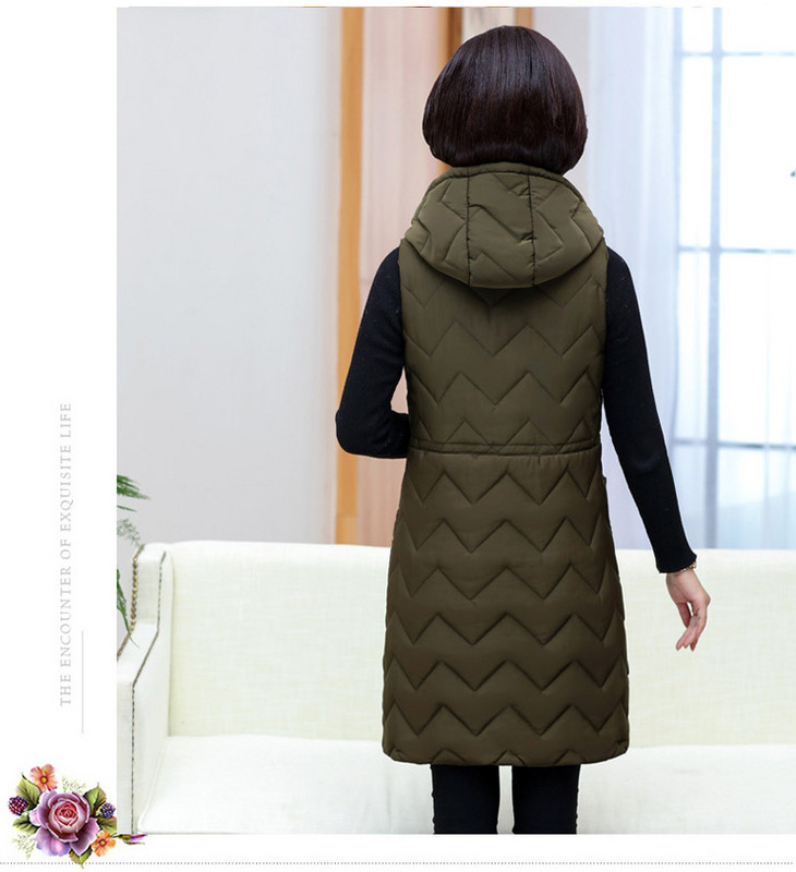 Ilga moteriška liemenė su kišene ir gobtuvu - dydis iki 5XL