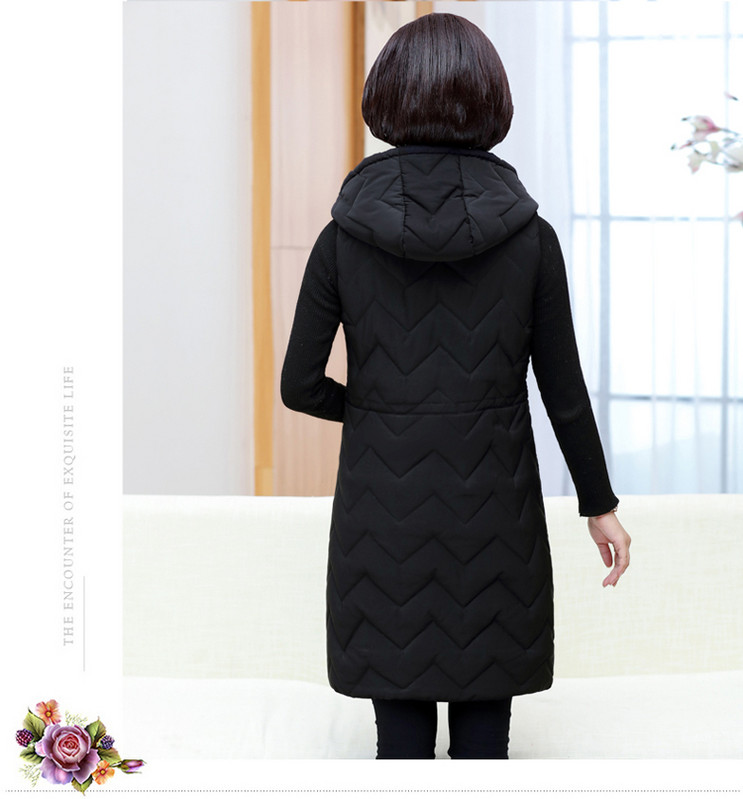 Ilga moteriška liemenė su kišene ir gobtuvu - dydis iki 5XL