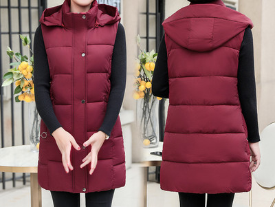 Moteriška žieminė liemenė su gobtuvu ir dydžiais iki 5XL