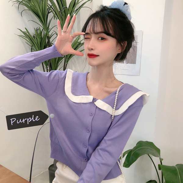 Šiuolaikinio modelio moteriškas trumpas megztinis