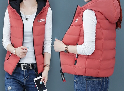 Moodne naiste vest kapuutsi ja lukuga