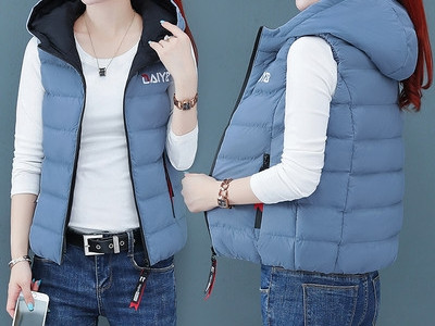 Moodne naiste vest kapuutsi ja lukuga