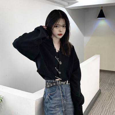 Vesta scurta casual de dama cu elemente metalice