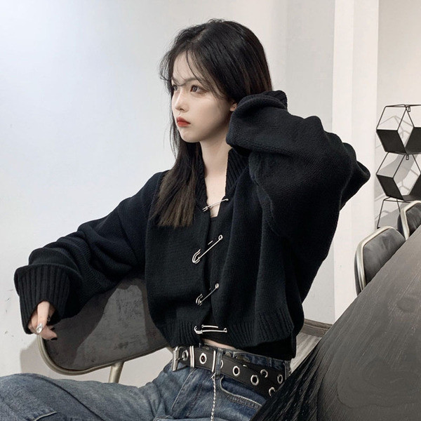 Vesta scurta casual de dama cu elemente metalice