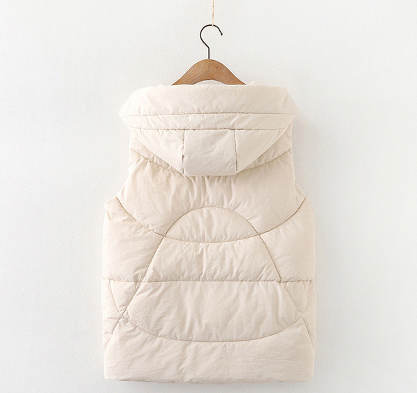 Asümmeetriline naiste vest luku ja kapuutsiga