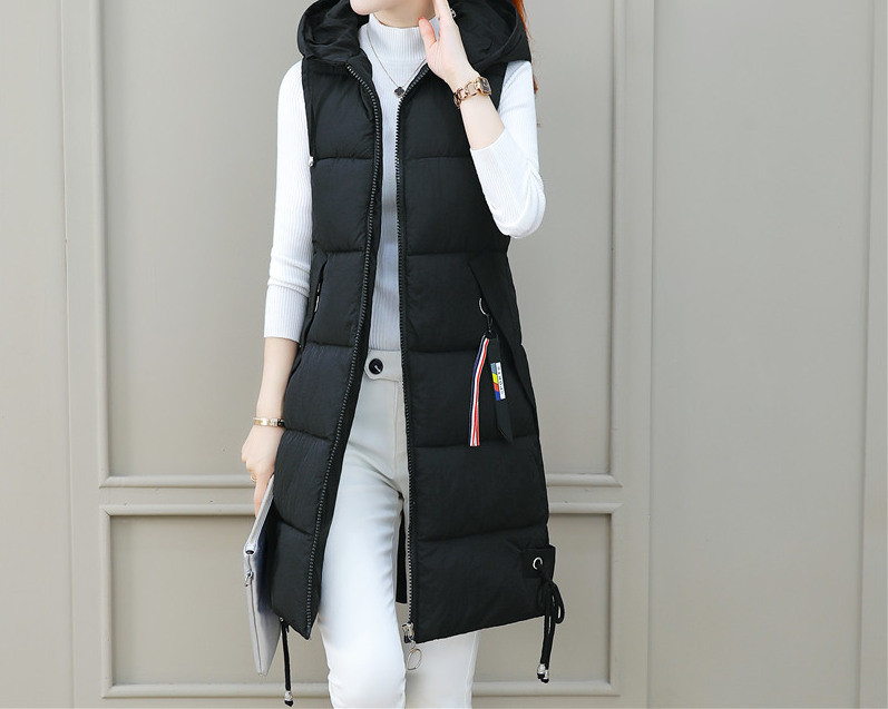 Naiste vabaaja vesti pikk mudel kapuutsi ja taskutega