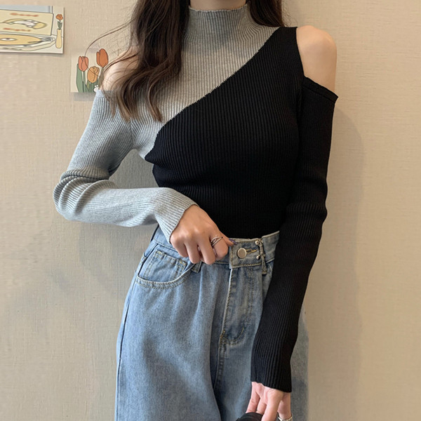 Moodne naiste kampsuniga varustatud kõrge kraega mudel