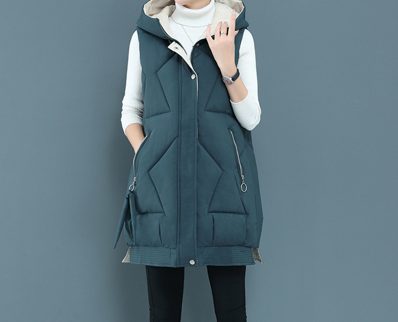 Uus mudel taskute ja kapuutsiga naiste vest