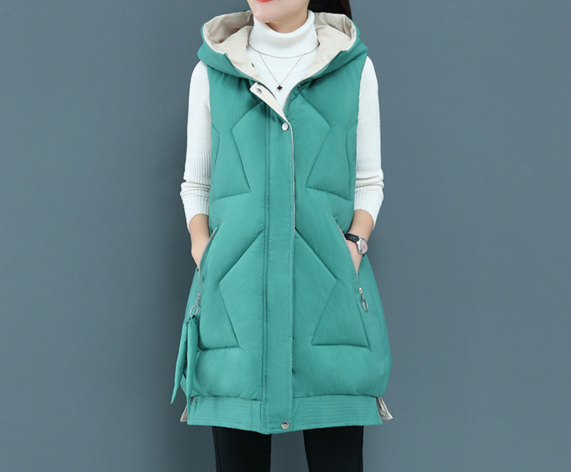 Uus mudel taskute ja kapuutsiga naiste vest