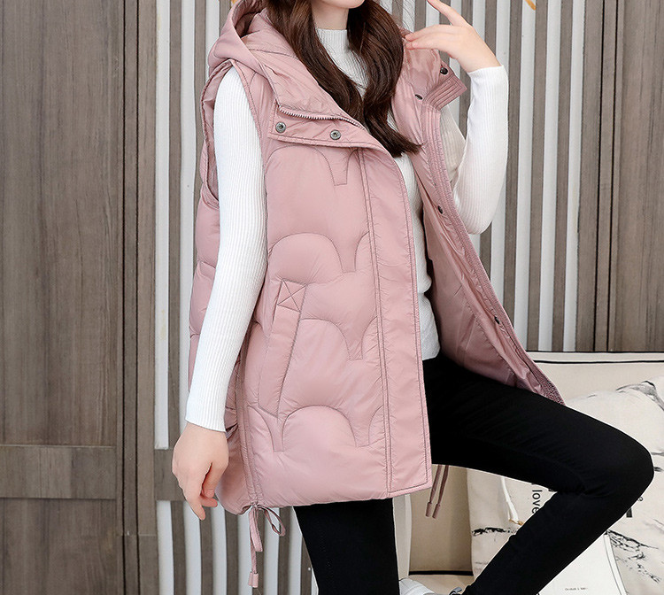 Naiste vesti lai kapuutsi ja taskutega mudel