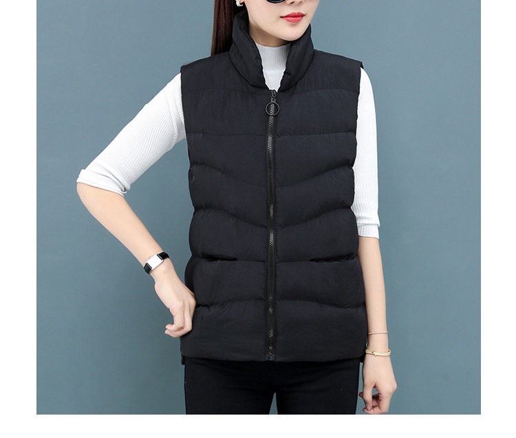 Ženski prsluk od flisa s džepovima i polo ovratnikom