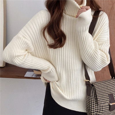 Γυναικείο κομψό μοντέλο πουλόβερ με ψηλό γιακά