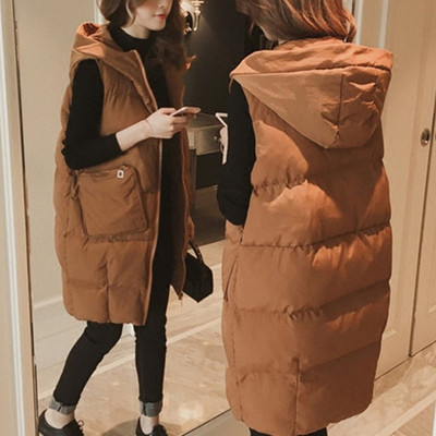 Sieviešu ziemas veste ar kapuci un izmēriem līdz 4XL