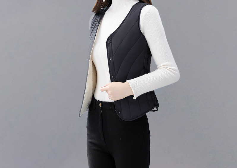 Vesta scurta de dama toamna-iarna cu captuseala moale