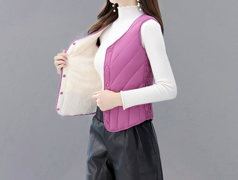 Vesta scurta de dama toamna-iarna cu captuseala moale