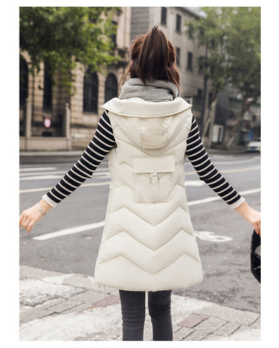 Vabaaja naiste vesti pikk mudel kapuutsi ja taskutega