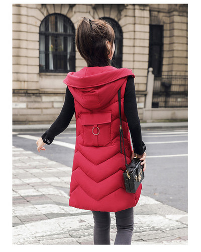 Vabaaja naiste vesti pikk mudel kapuutsi ja taskutega