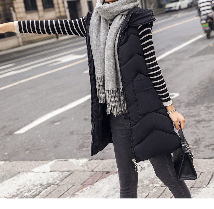 Vabaaja naiste vesti pikk mudel kapuutsi ja taskutega