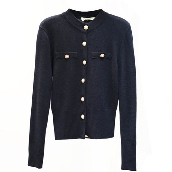 Stiilne naiste kardiganiga liibuv mudel ovaalse kaelusega