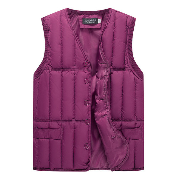 Naiste vabaaja vest nööpide ja spitsikaelusega