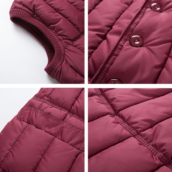 Naiste vabaaja vest nööpide ja spitsikaelusega