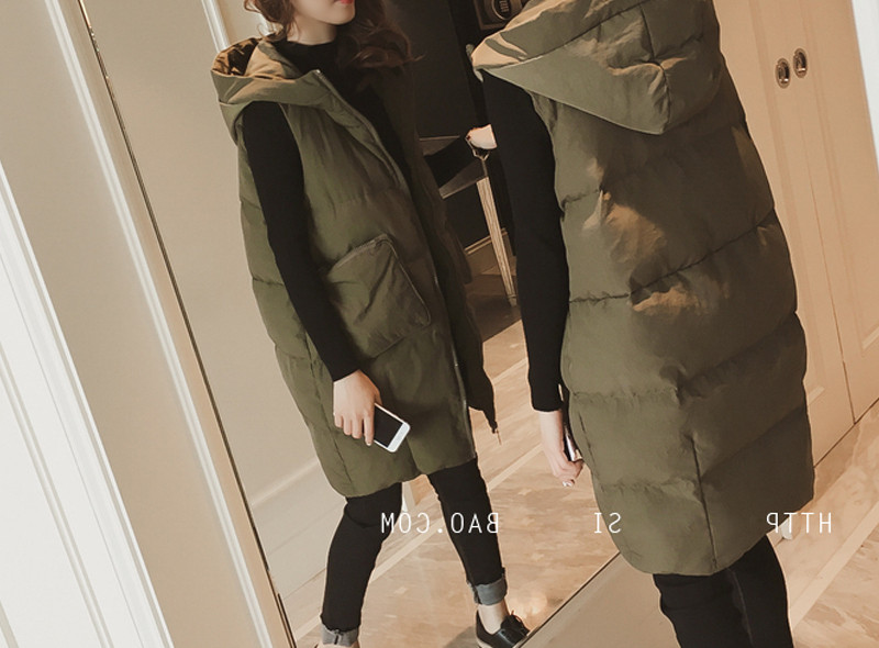 Moodne naiste vest - kapuutsiga pikk mudel