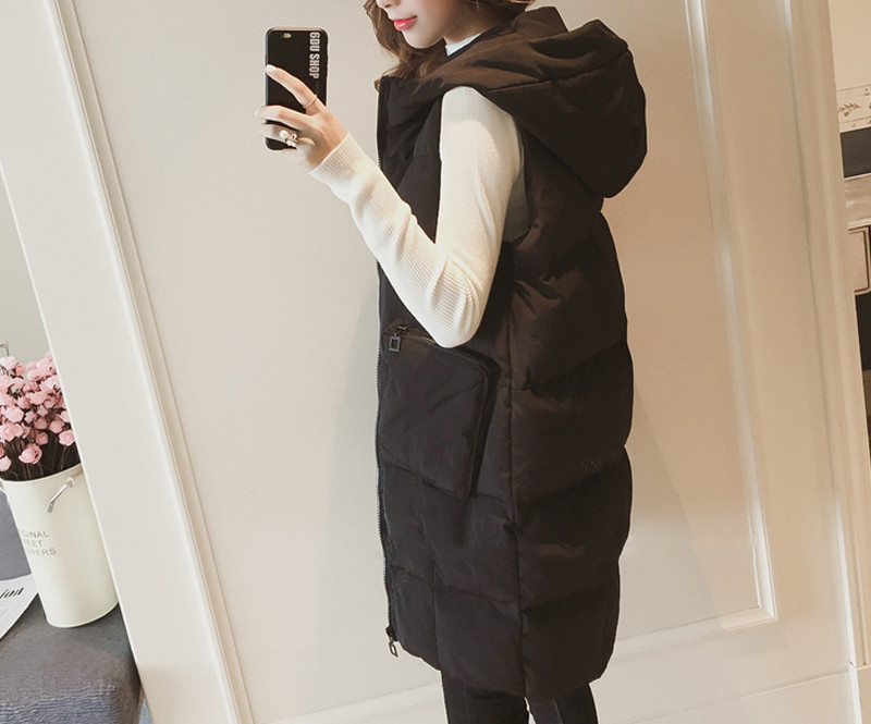 Moodne naiste vest - kapuutsiga pikk mudel