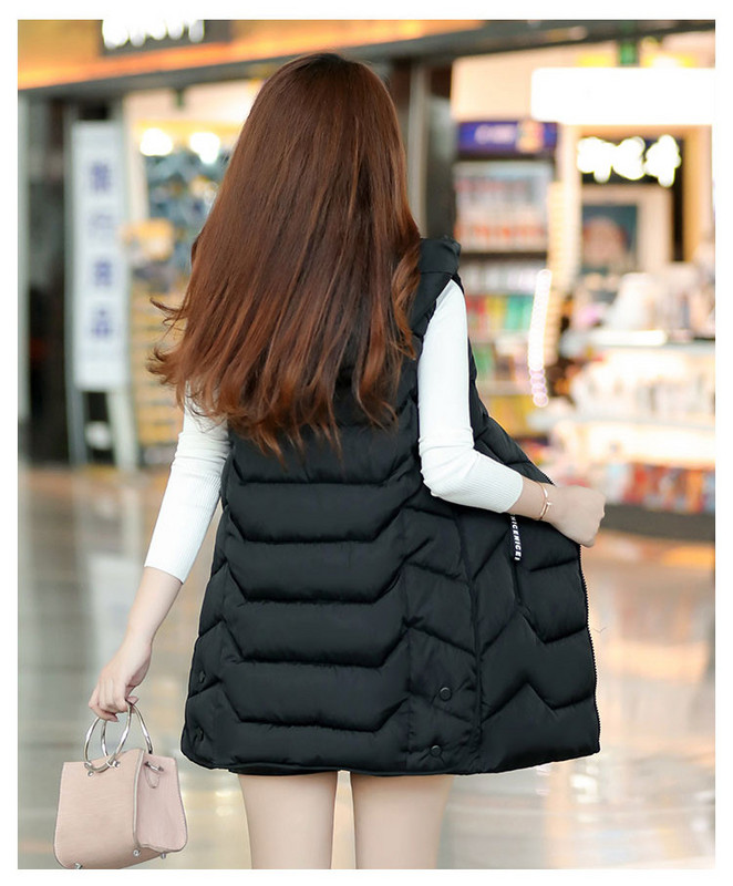 Kapuutsi ja lukuga naiste vest - pikk mudel