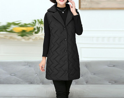 Naiste vabaaja pikk vest klassikalise kraega