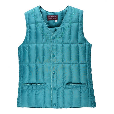 Moteriška laisvalaikio liemenė su špicine iškirpte ir įvairių spalvų kišenėmis