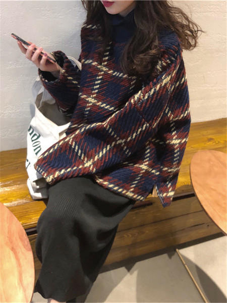 Naiste aktuaalne pikk lai kampsun kõrge kraega