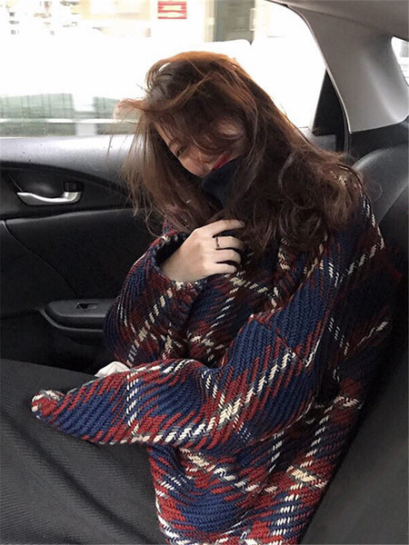 Naiste aktuaalne pikk lai kampsun kõrge kraega