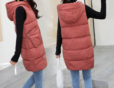 Moteriška moderni liemenė su gobtuvu – ilgas modelis