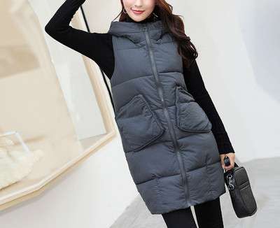 Moteriška moderni liemenė su gobtuvu – ilgas modelis