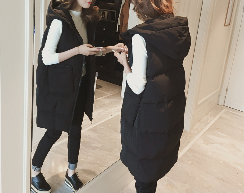 Moteriška moderni liemenė su gobtuvu – ilgas modelis