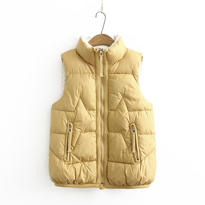 Γυναικείο γιλέκο casual με χαμηλό γιακά και φερμουάρ