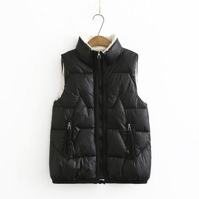 Γυναικείο γιλέκο casual με χαμηλό γιακά και φερμουάρ