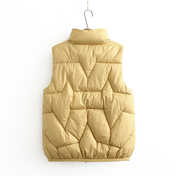 Γυναικείο γιλέκο casual με χαμηλό γιακά και φερμουάρ