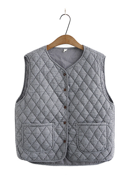 Vabaaja naiste vest spitsikaela ja taskutega