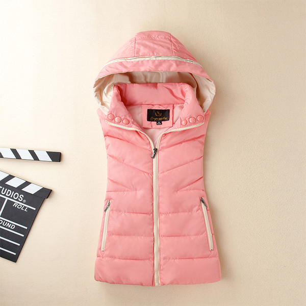 Дамски спортно-ежедневен елек с качулка и джобове